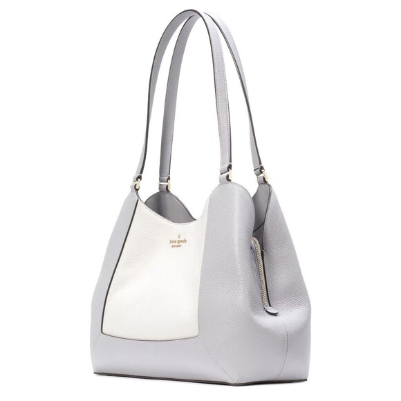 New Kate Spade Lena Large Triple Compartment Shoulder Bag Mountain Gray Multi - Picture 2 of 5